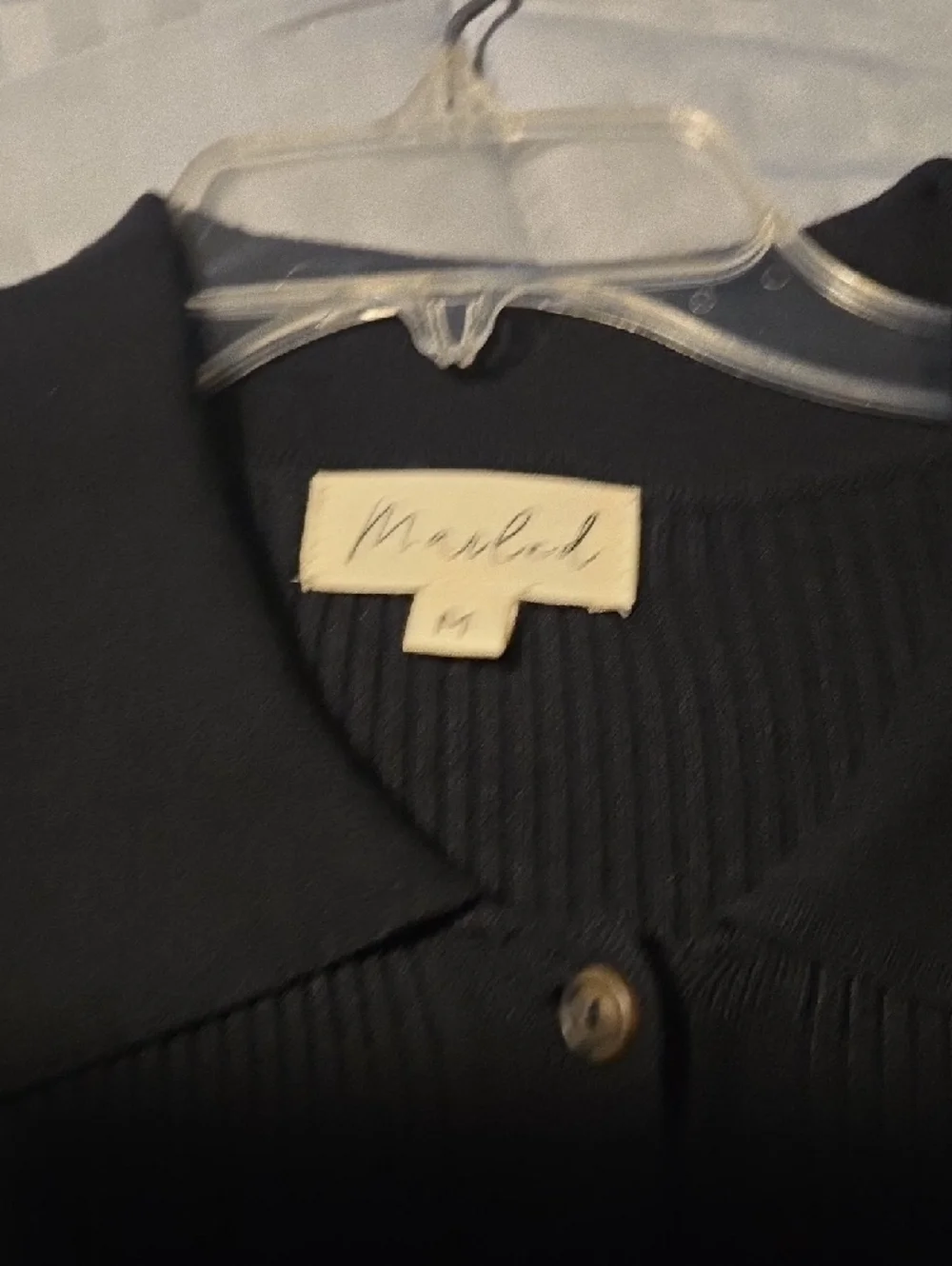 Marled Black Ribbed Button-Front Cardigan - Picture 3 of 5